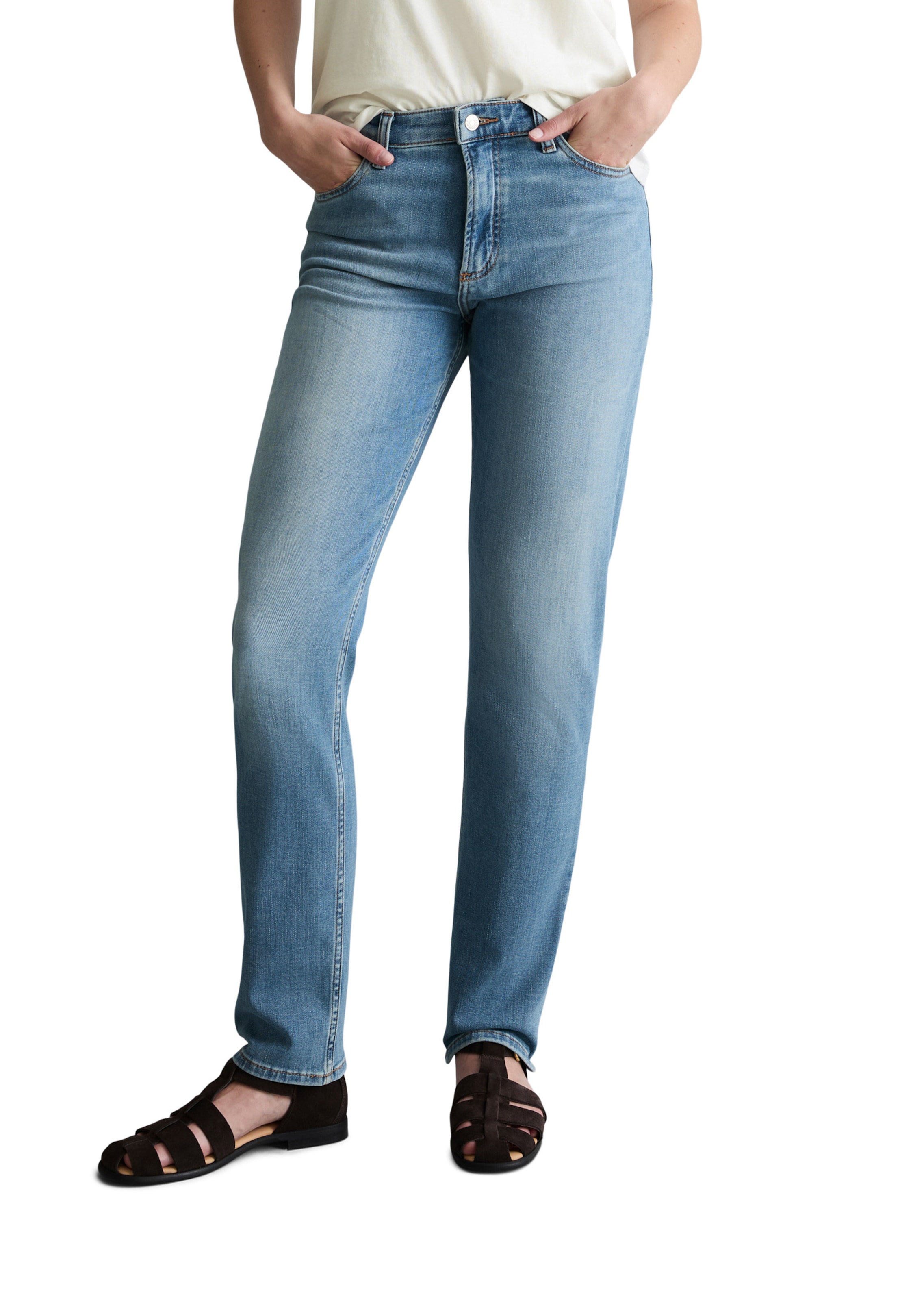 Marc O'Polo DENIM Regular Jeans 'Olina' in Blauw: voorkant