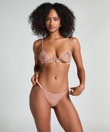 Hunkemöller String 'Free The Nipple' in Braun