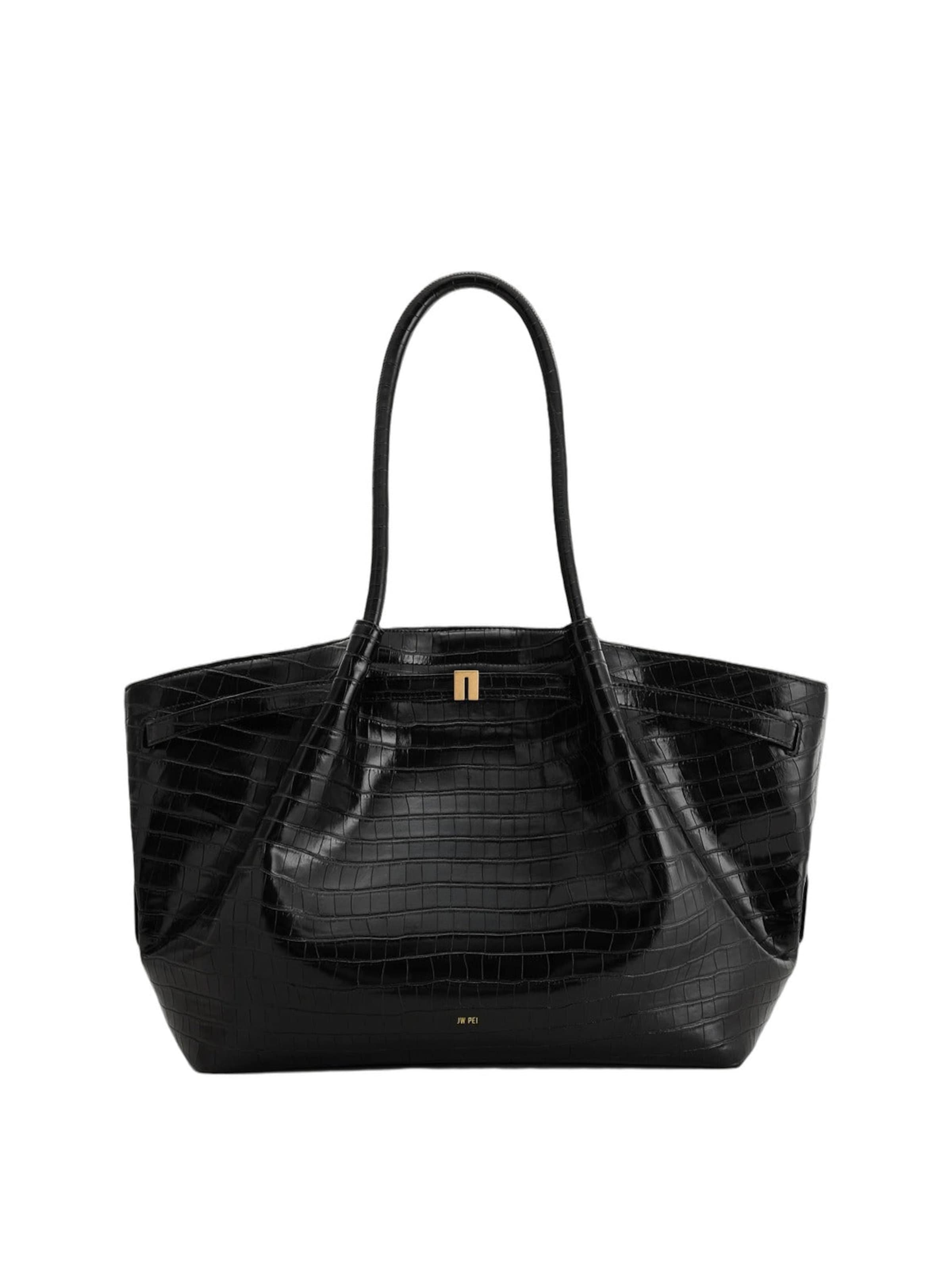 JW PEI Shopper 'JW PEI Cabas Hana Large Effet Croco Black Croc' in Black
