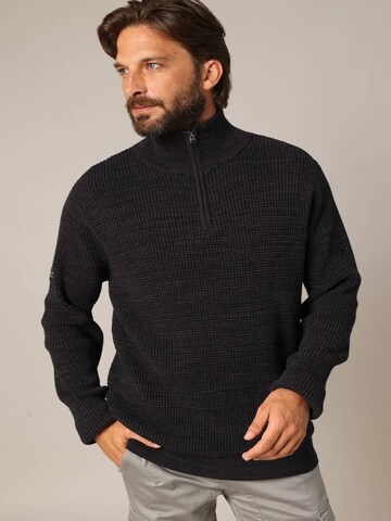 Pull-over 'HENLEY' Deeluxe en noir : devant