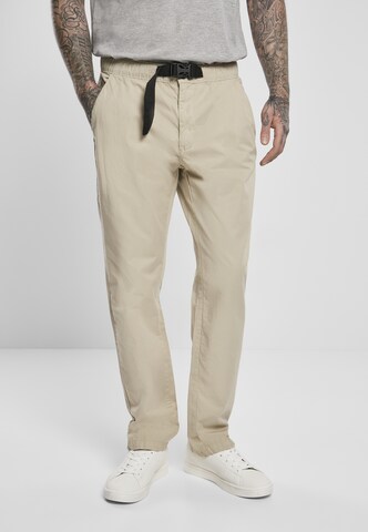 Effilé Pantalon chino Urban Classics en beige : devant