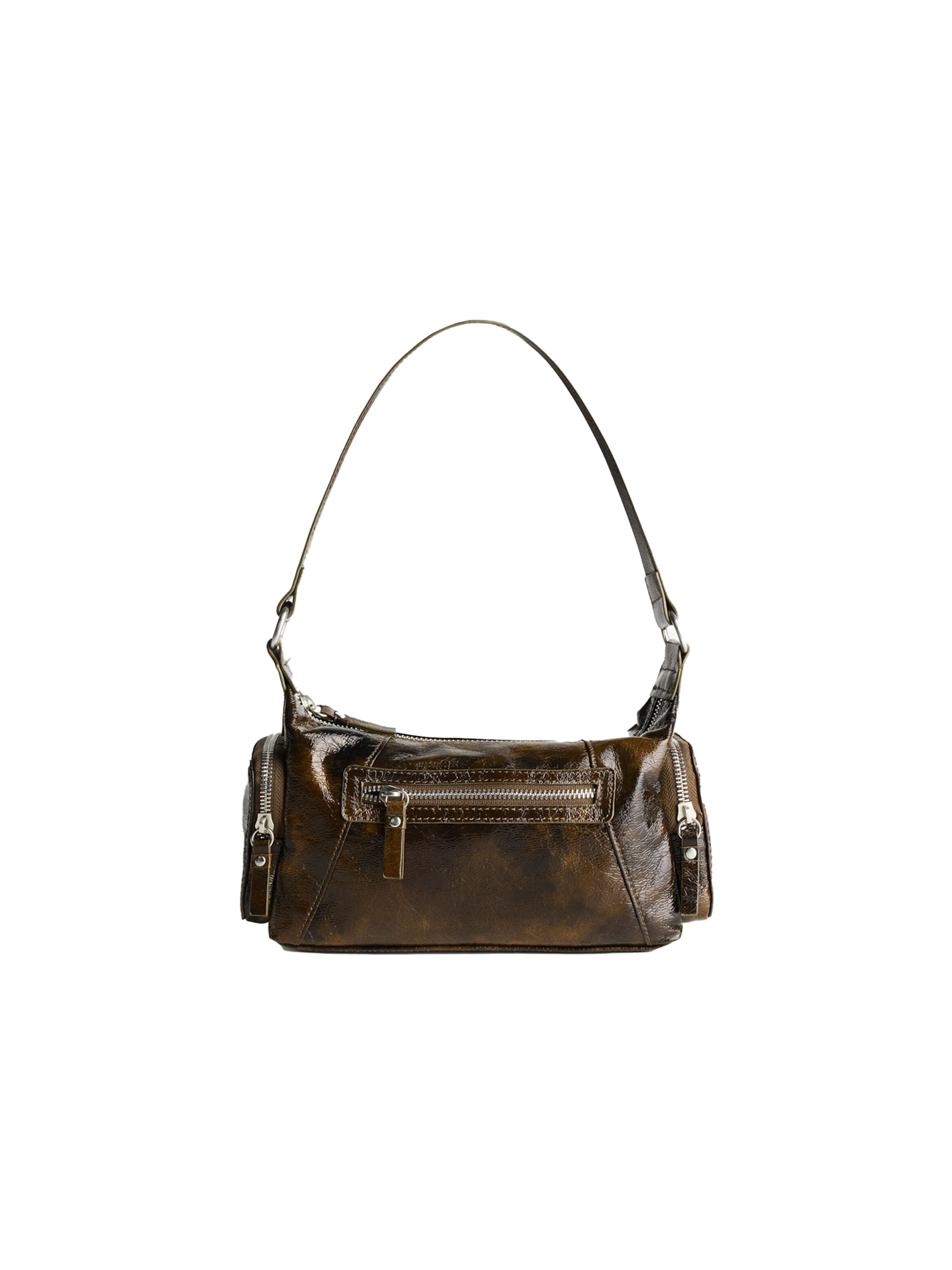 Borsa a spalla di Bershka in marrone: frontale