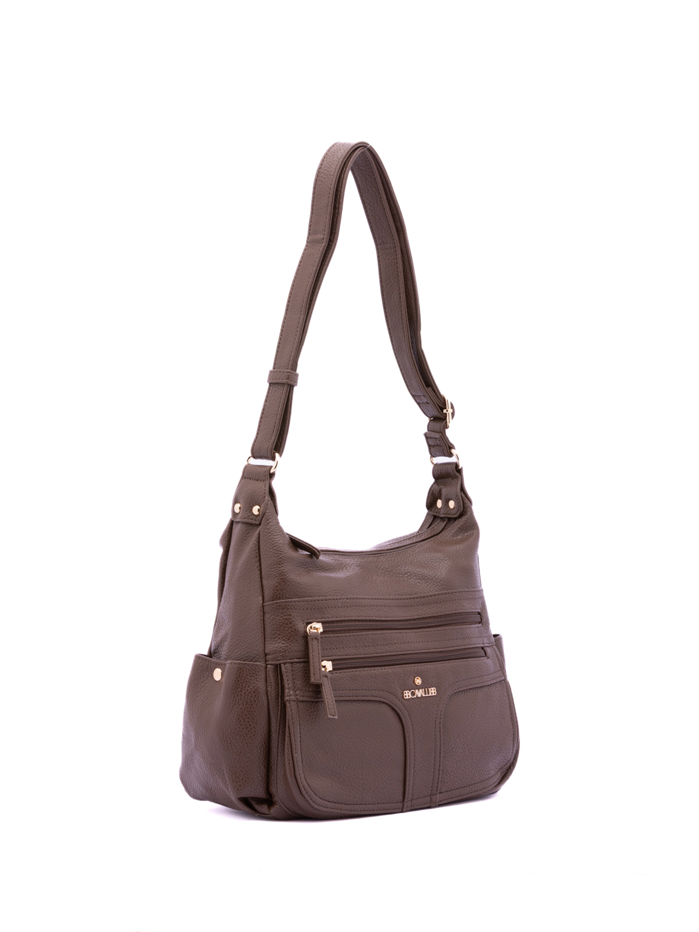 Borsa a spalla 'Borsa a Spalla Donna Ecopelle - Zip e Tasche Multiple' di B. Cavalli in marrone