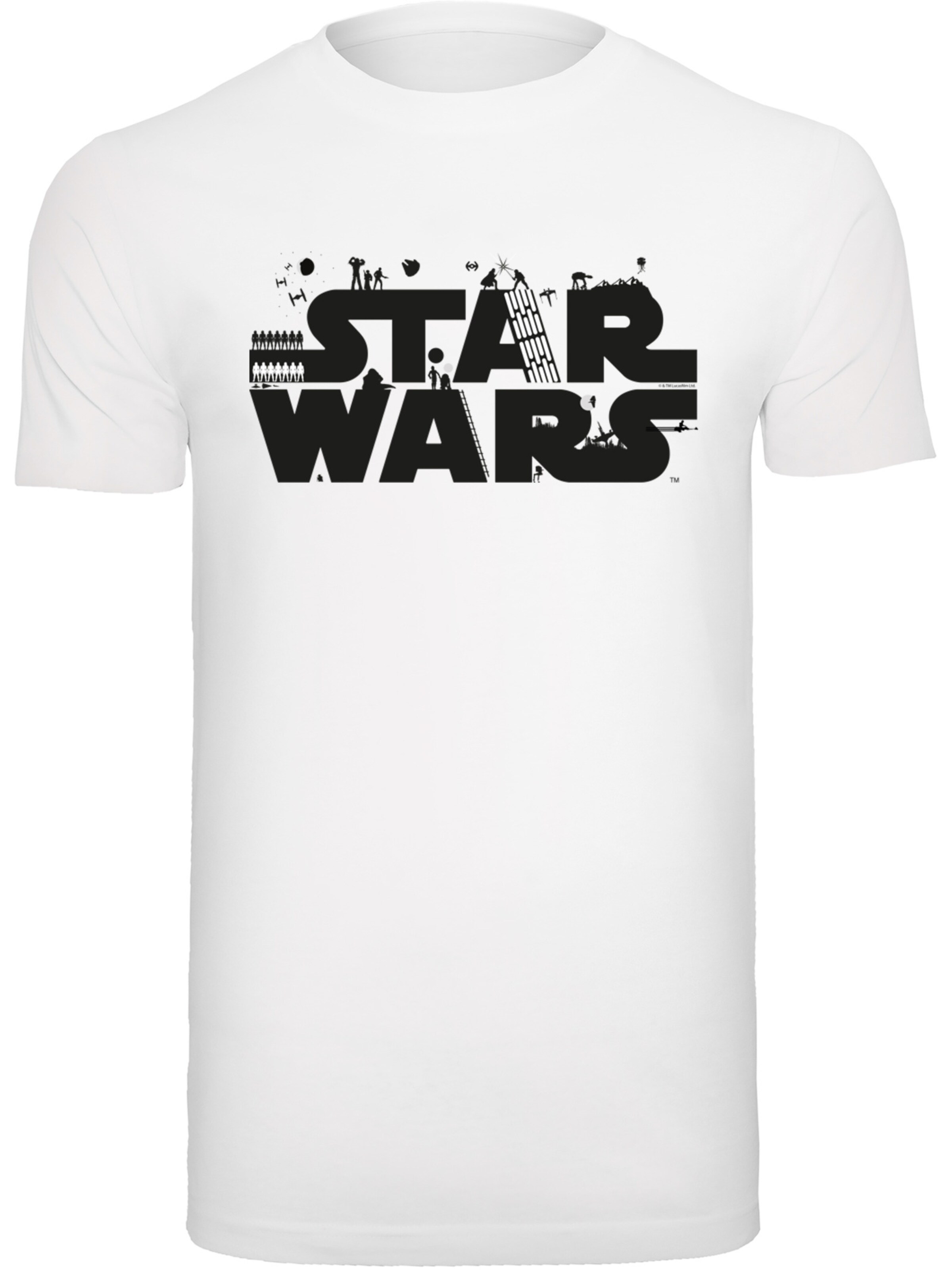 T-Shirt 'Star Wars' F4NT4STIC en blanc : devant