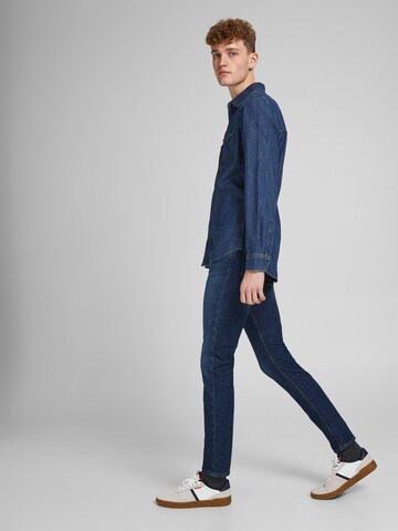 JACK & JONES Skinny Τζιν 'Glenn Felix 566' σε μπλε