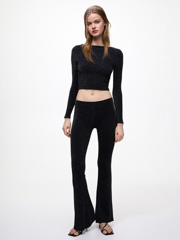 Pull&Bear Flared Trousers in Black