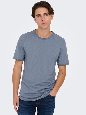 T-Shirt 'Benne' Only & Sons en bleu : devant