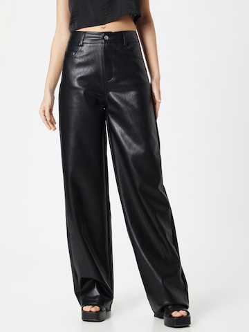 Misspap Wide leg Trousers in Black: front