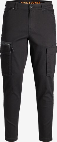 JACK & JONES Tapered Cargo Pants 'Ace Dex' in Black: front