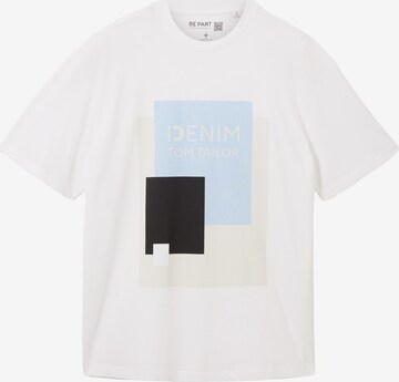 T-Shirt TOM TAILOR DENIM en blanc : devant