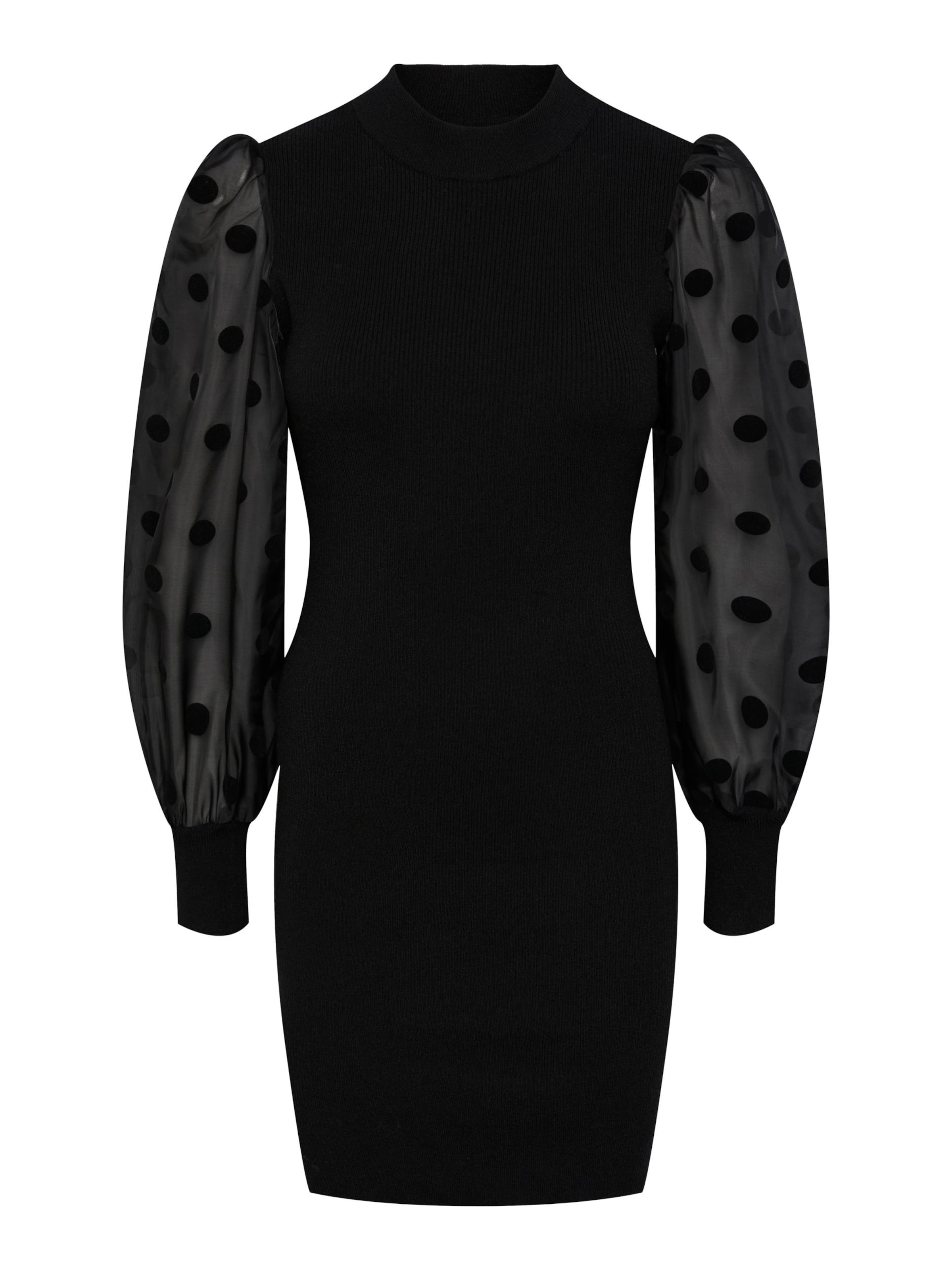 YAS Knitted dress 'DOTME' in Black: front