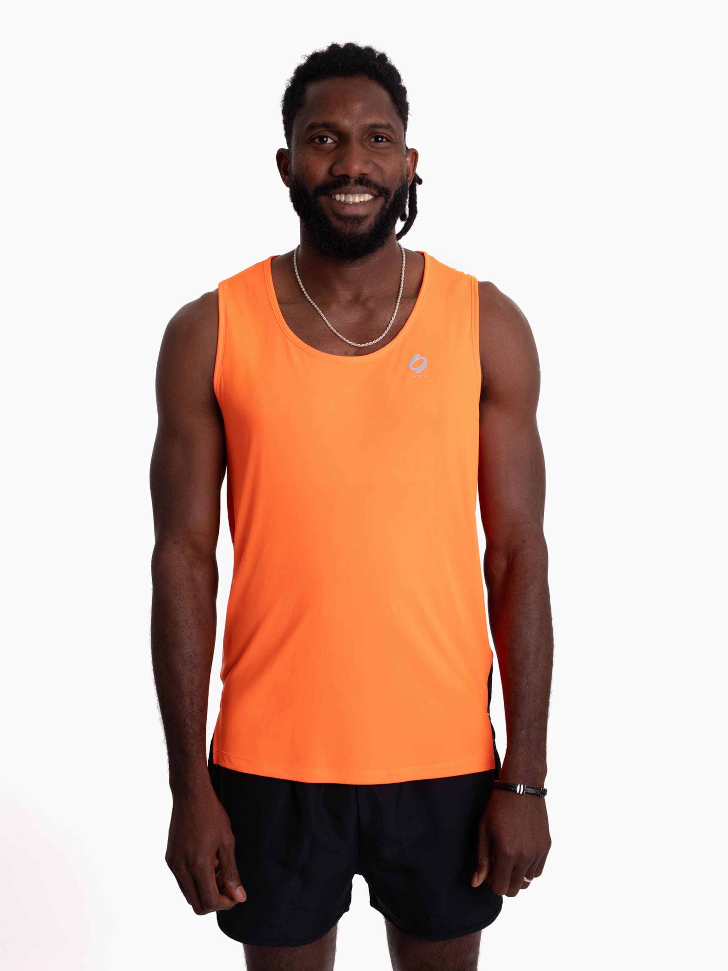 mymotus Functioneel shirt 'Mymotus Men Comfort Running Tanktop Shocking Orange RM11' in Oranje: voorkant