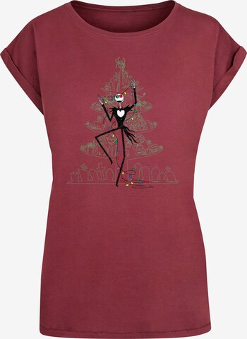 ABSOLUTE CULT Shirt 'The Nightmare Before Christmas - Tree 2' in Rood: voorkant