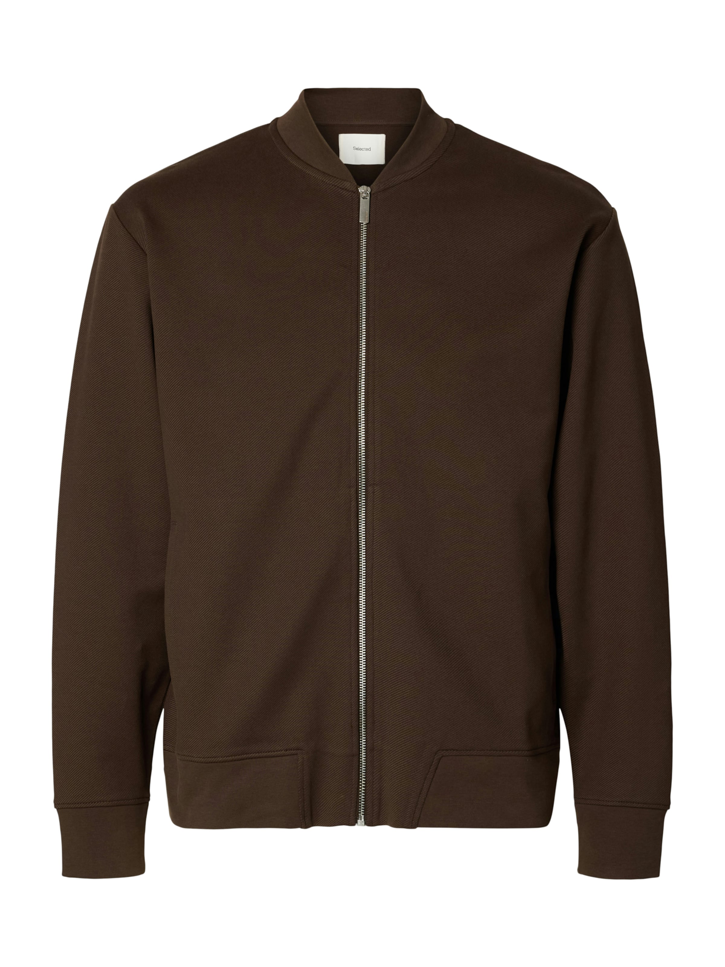 SELECTED Sweatjacke 'SLHMACK' in Braun: Vorderseite