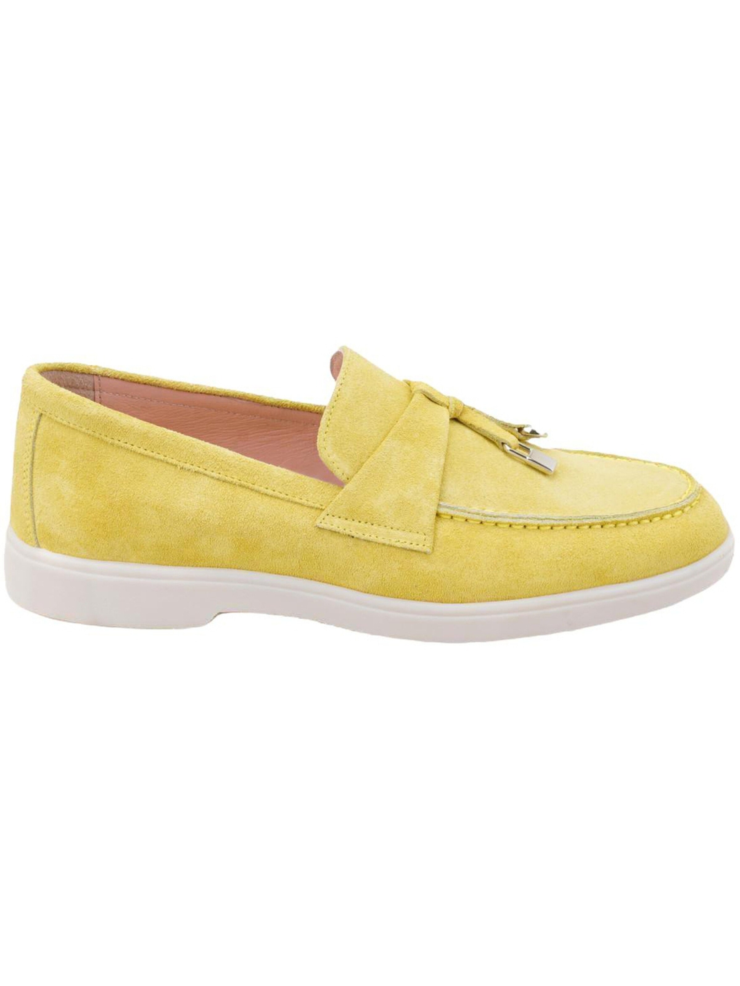 Desa Moccasins in Yellow: front