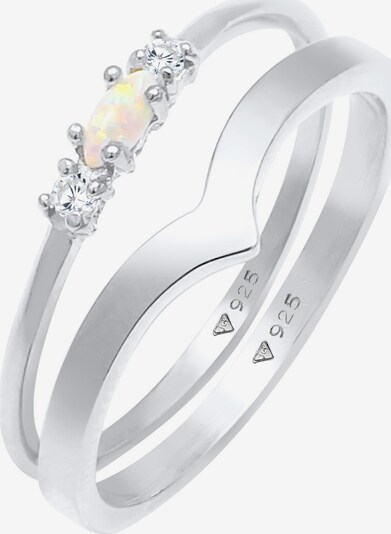 ELLI Prsten - stříbrná / průhledná / perlově bílá, Produkt
