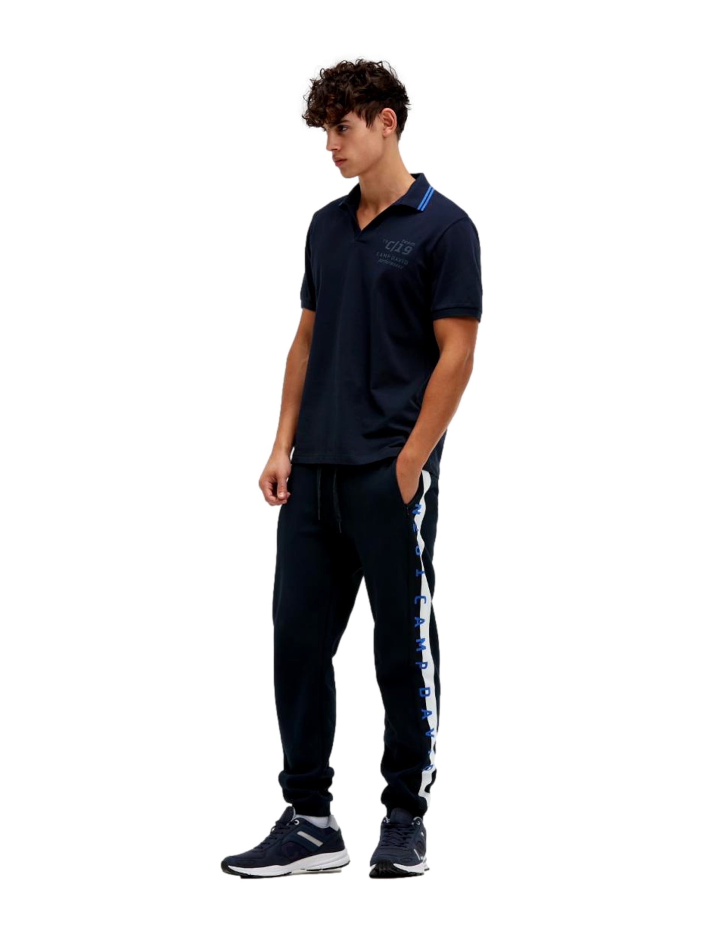 CAMP DAVID Shirt 'Game.Set.Match' in Blauw