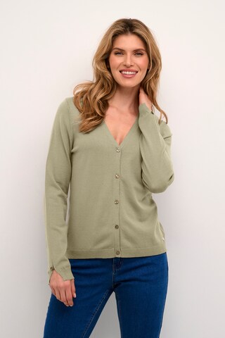 Cream Knit cardigan 'Dela' in Green: front