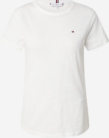 TOMMY HILFIGER Shirt '1985 SLIM SLUB' in Wit: voorkant