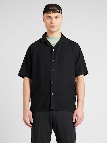Abercrombie & Fitch Regular fit Button Up Shirt in Black: front