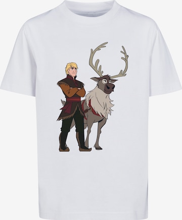 T-Shirt 'Disney Frozen 2 Sven And Kristoff' F4NT4STIC en blanc : devant