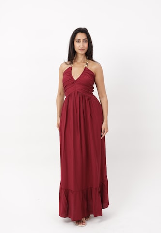 Elara Dress in Red: front
