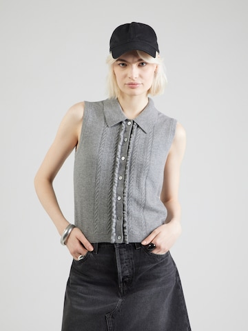LEVI'S ® Kötött mellény 'Supersoft Mini Ruffle Vest Top' - szürke: elől