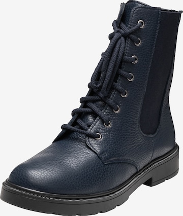 VITAFORM Lace-Up Ankle Boots in Blue: front