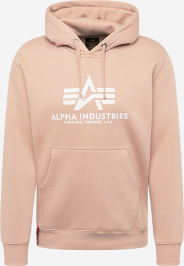 ALPHA INDUSTRIES Sweater majica u marelica / bijela, Pregled proizvoda