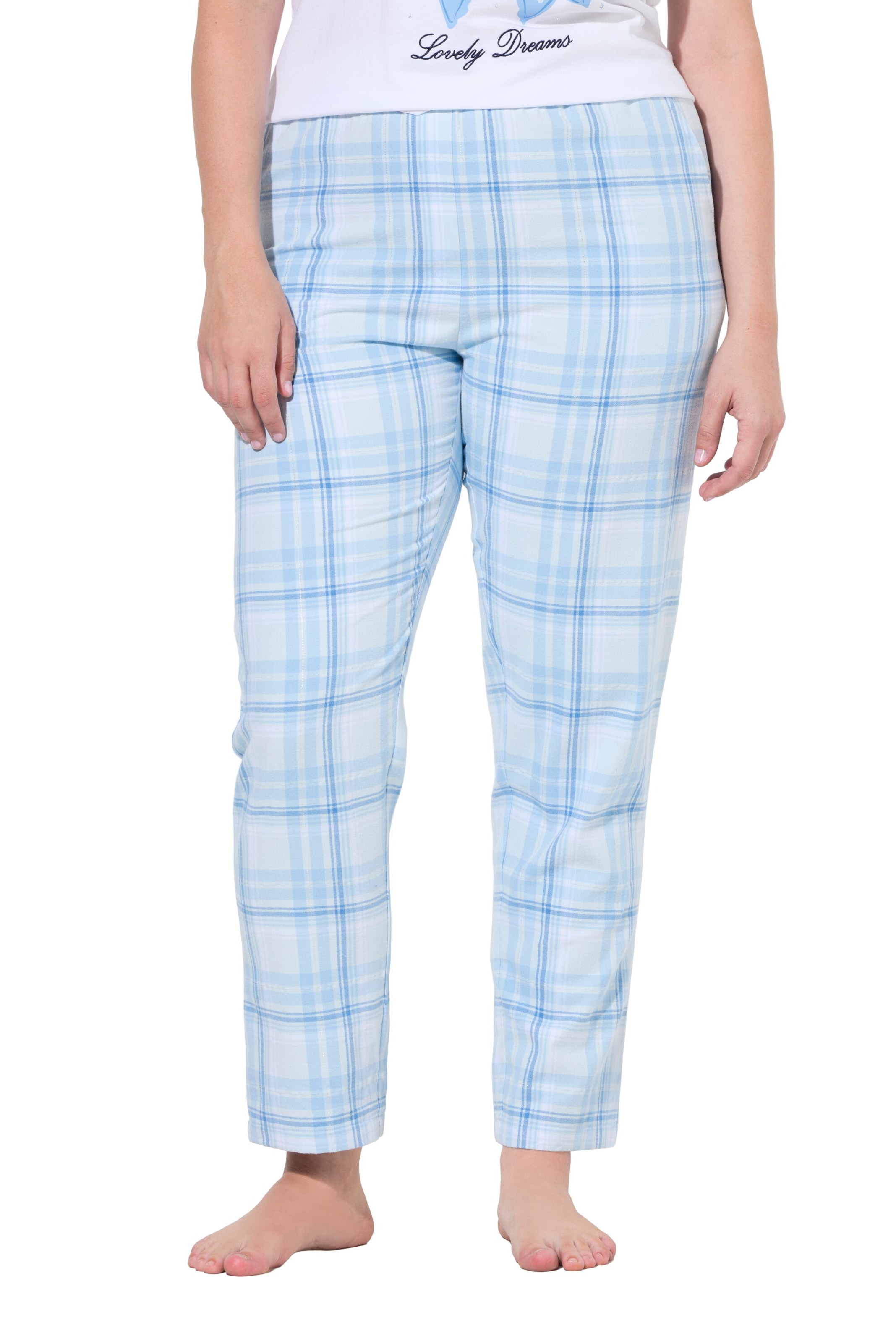 Ulla Popken Pyjamabroek in Blauw: voorkant