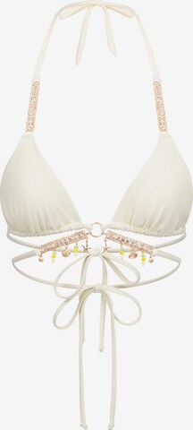 Moda Minx Triangel Bikinitop 'Seychelles' in Wit: voorkant