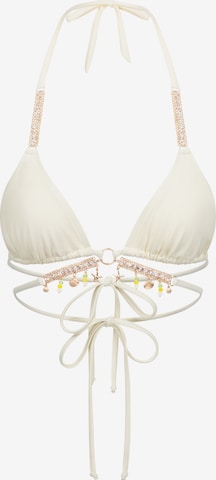 Moda Minx Triangel Bikinitop 'Seychelles' in Wit: voorkant