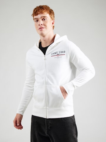GANT Bluza rozpinana w kolorze biały: przód