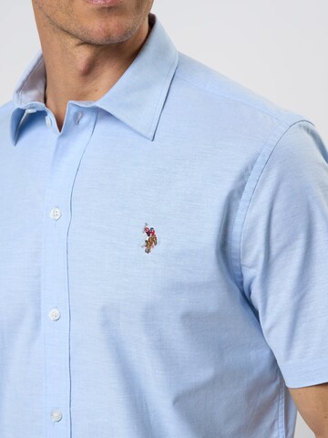 U.S. POLO ASSN. Regular fit Overhemd 'Natan' in Blauw