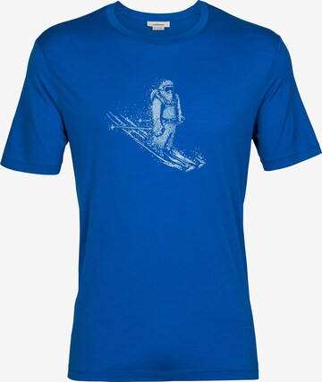 ICEBREAKER Performance Shirt 'Tech Lite II Skiing Yeti' in Blue: front