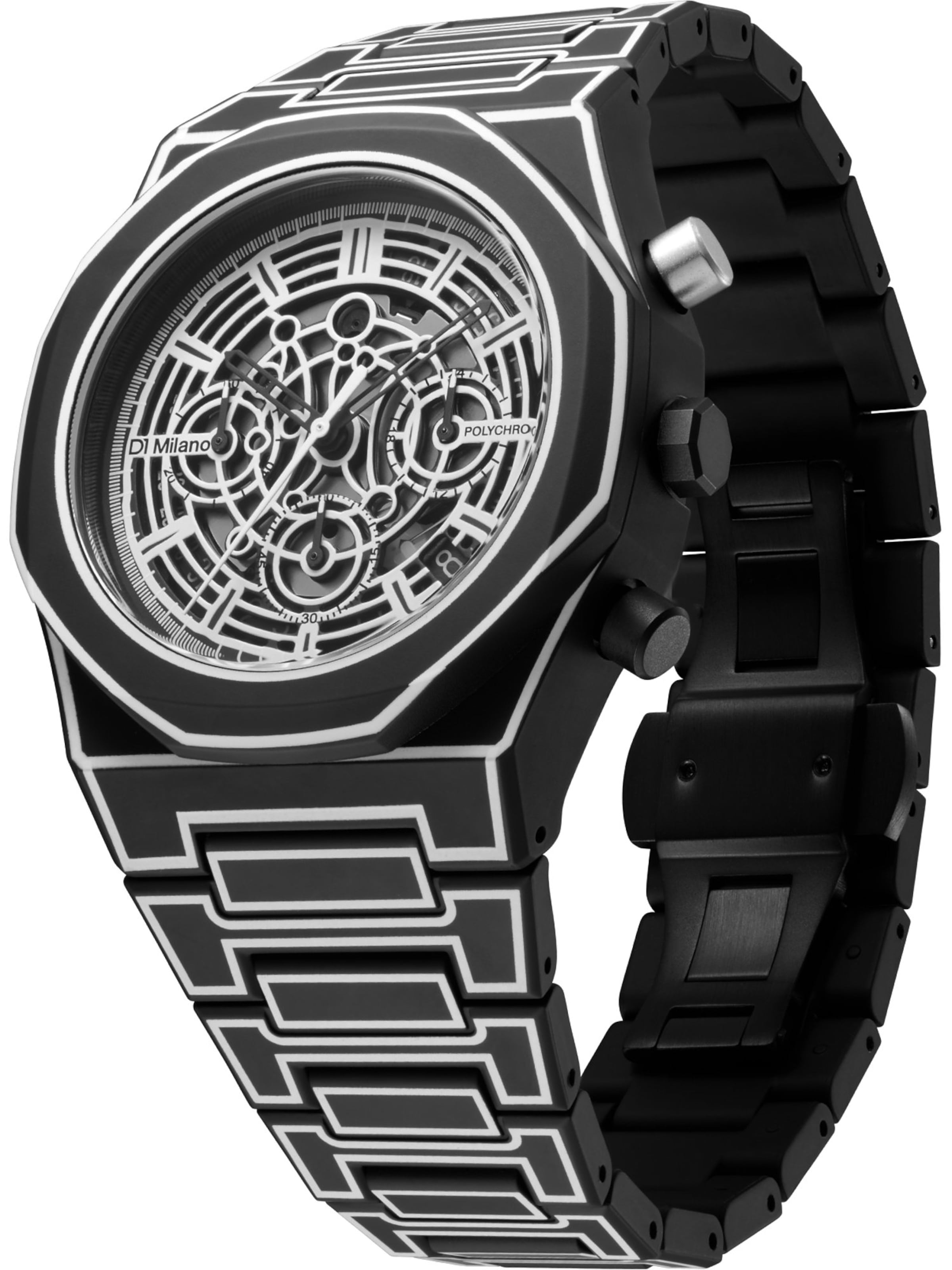 D1 Milano Analoguhr 'PHBJ10' in Schwarz