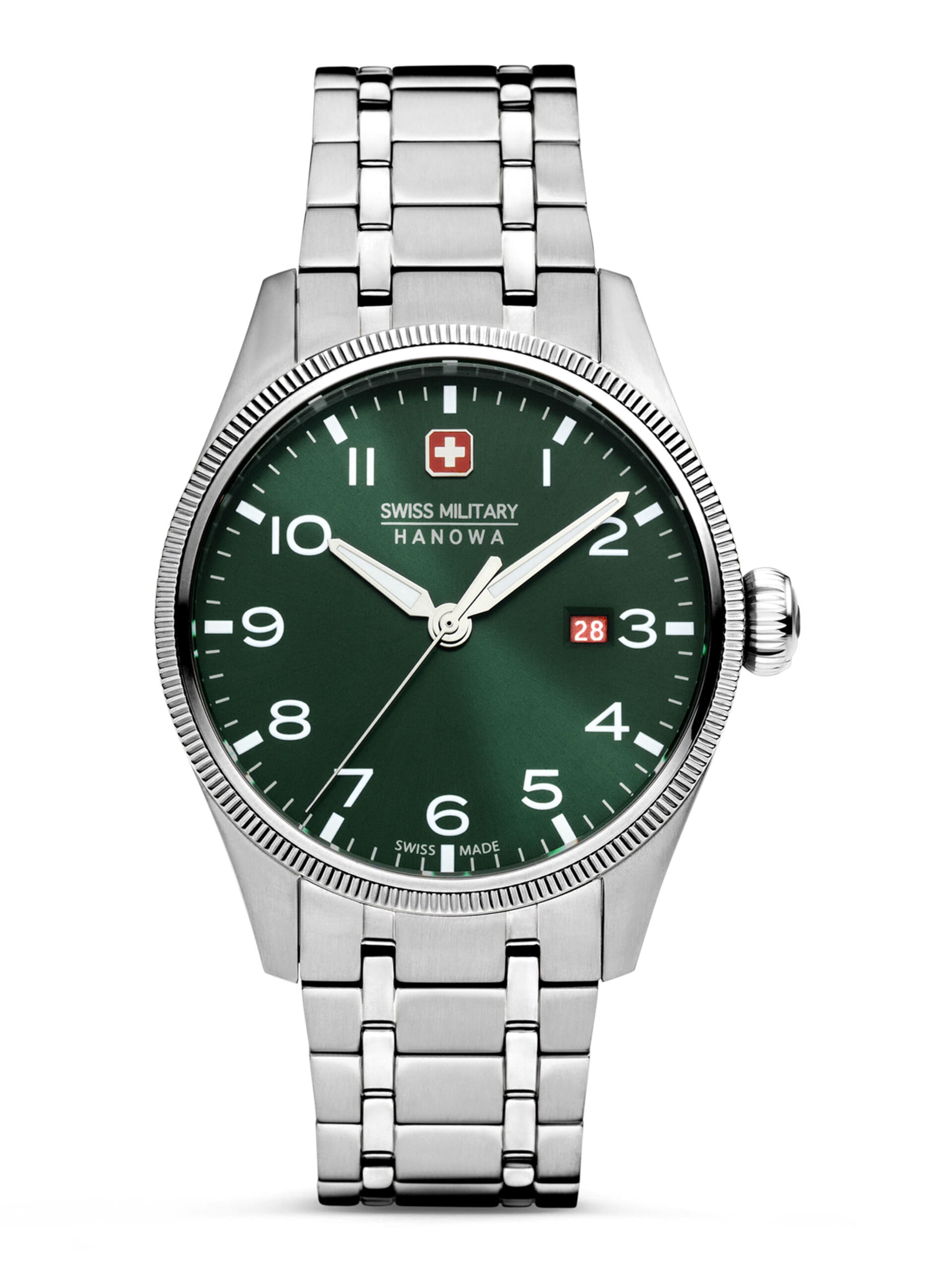 SWISS MILITARY HANOWA Uhr 'Thunderbolt' in Silber: Vorderseite