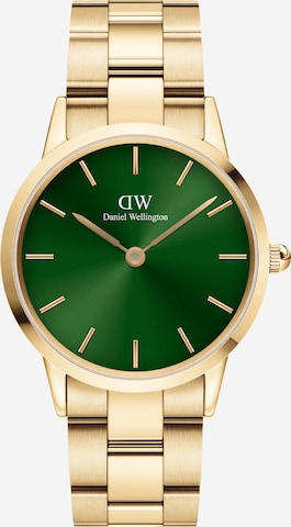 Daniel Wellington Analog Watch 'Iconic Link Emerald G Green' in Gold: front