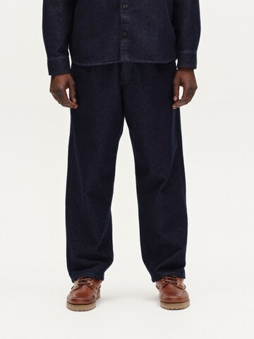 GABBA Loosefit Bukser med lægfolder 'David' i blå: forside