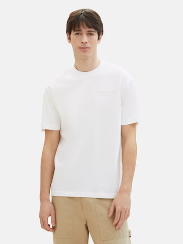 T-Shirt TOM TAILOR DENIM en blanc : devant