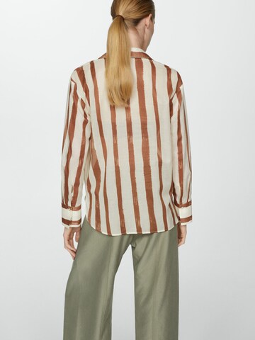 MANGO Bluse 'LINEAS' i beige