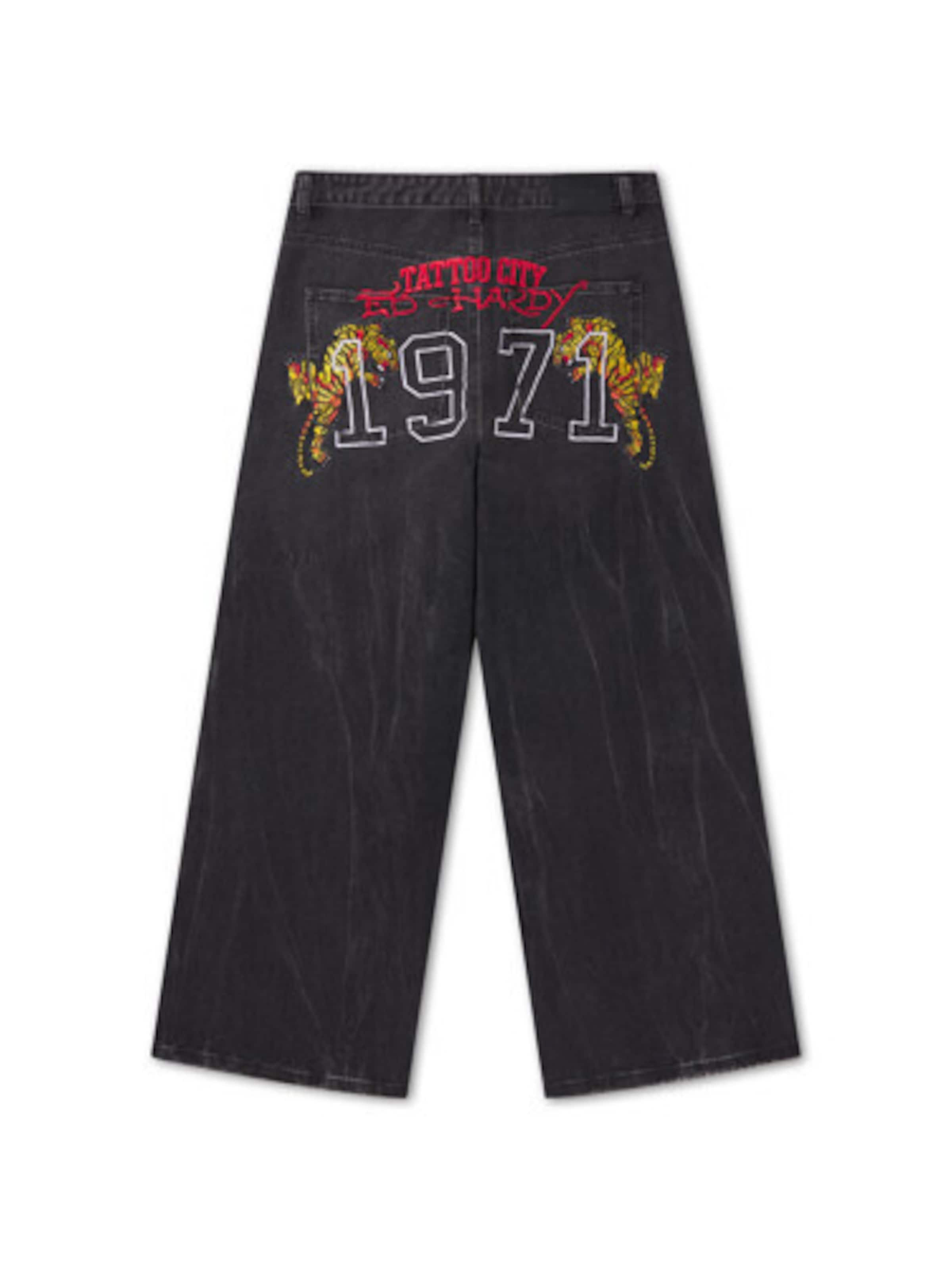 Ed Hardy Baggy Τζιν 'Tattoo City Tiger' σε μαύρο