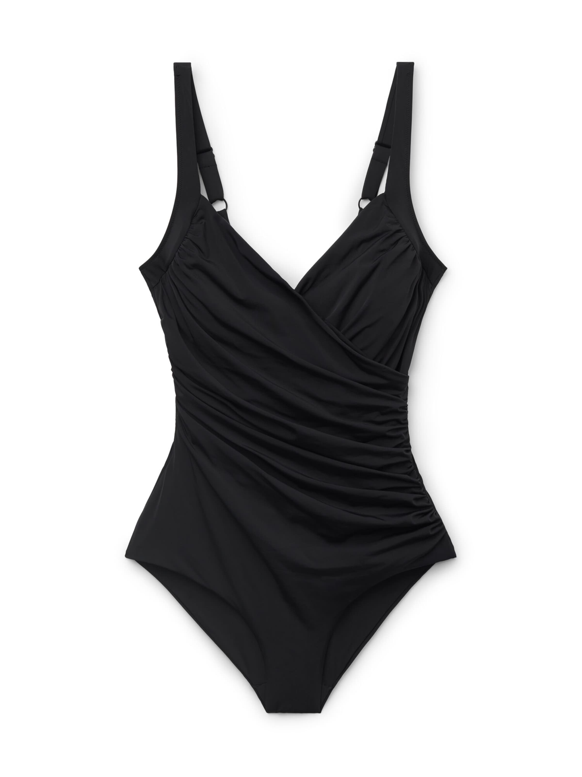 CALZEDONIA Bralette Swimsuit 'Elegant Draping' in Black: front
