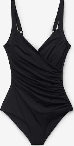 CALZEDONIA Badeanzug Shaping 'Elegant Draping' in Schwarz: Vorderseite