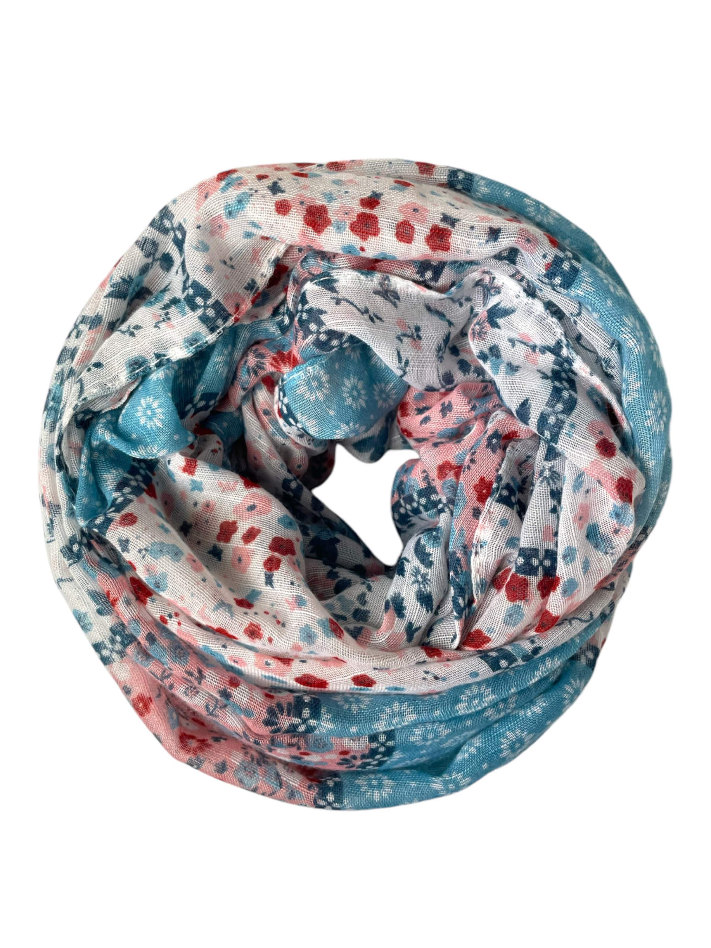 Écharpe tube 'Streublümchen' Kumixi en bleu : devant