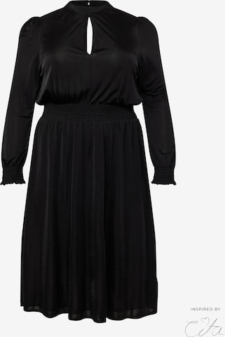 Guido Maria Kretschmer Curvy فستان 'Meline' بلون أسود: الأمام
