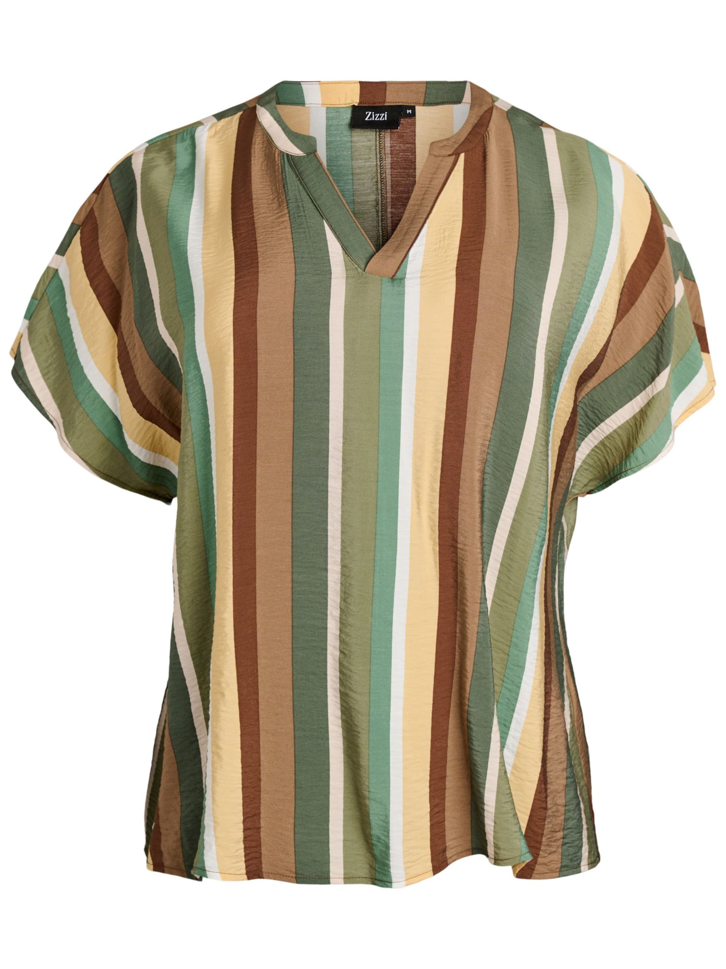 Camicia da donna 'Fina' di Zizzi in marrone: frontale