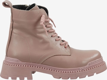 ILC Lace-Up Ankle Boots in Pink