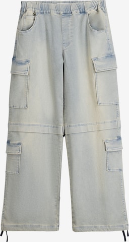 Wide leg Pantaloni eleganți de la Bershka pe albastru: față