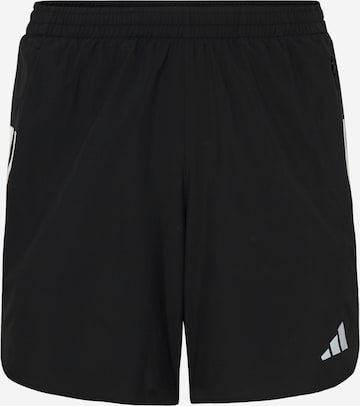 ADIDAS PERFORMANCE Slim fit Workout Pants 'Run Icons 3-Stripes' in Black: front